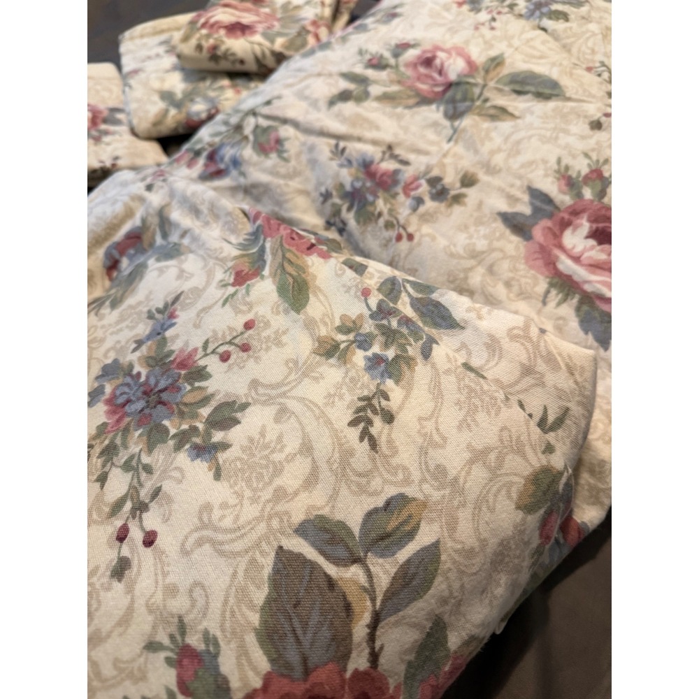 WestPoint Stevens Full Flannel Sheet Set 100% Cotton Floral Rose Cottagecore NEW - Picture 4 of 8